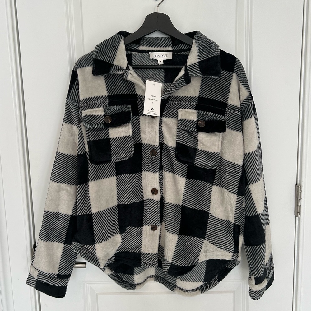 Hippie Rose Stone Buffalo Plush Shirt-Jacket